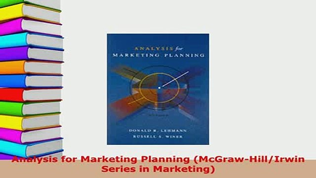 PDF Analysis for Marketing Planning McGrawHillIrwin Series in Marketing PDF Online