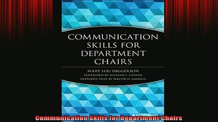 READ book  Communication Skills for Department Chairs Full EBook