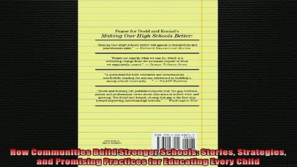 READ book  How Communities Build Stronger Schools Stories Strategies and Promising Practices for Full EBook