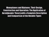 [Read Book] Monoplanes and Biplanes Their Design Construction and Operation: The Application