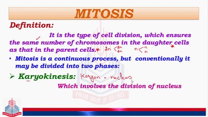 Mitosis (Karyokinesis & Cytokinesis)