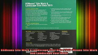 READ THE NEW BOOK   RSMeans Site Work  Landscape Cost Data 2015 Means Site Work and Landscape Cost Data  FREE BOOOK ONLINE