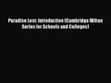 [PDF] Paradise Lost: Introduction (Cambridge Milton Series for Schools and Colleges) [Read]