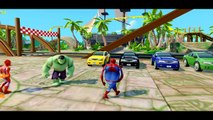 BROTHERS SPIDERMAN Chasing HULK in the Spider Car   Funny moments with Disney Pixar Cars