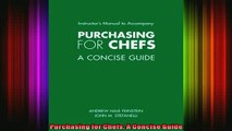 FREE DOWNLOAD  Purchasing for Chefs A Concise Guide READ ONLINE