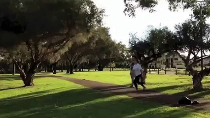 Girl Tries to Jump Creek Splits Fail