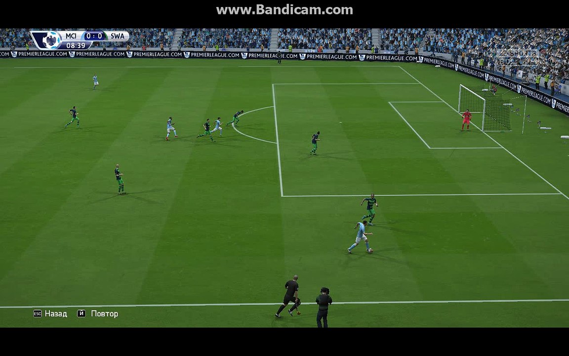 BPL 8 Тур. Манчестер Сити - Суонси. 1:0. Aguero, 9'