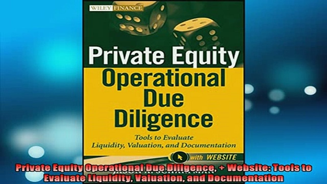 EBOOK ONLINE  Private Equity Operational Due Diligence  Website Tools to Evaluate Liquidity Valuation  BOOK ONLINE