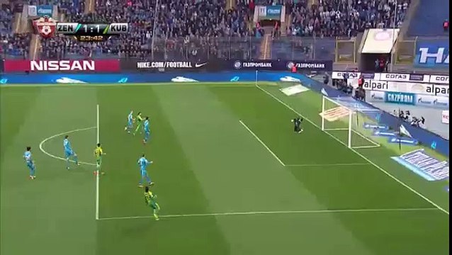 Seleznyov GOAL (1-1) Zenit St Petersburg vs Kuban Krasnodar (2016.04.28)