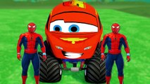 ABC Alphabet - Gta V - BIG MCQUEEN CARS & SPIDERMAN CAR! SpiderMan Colors - Monster Trucks For Children   Nursery Rhymes