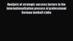 Read Analysis of strategic success factors in the internationalization process of professional