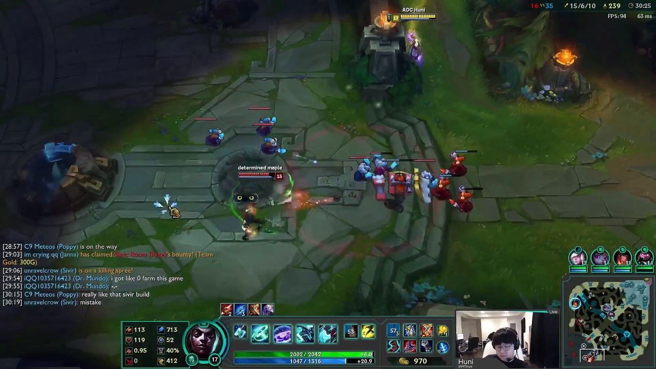 Huni Ekko clean up 1v3 - League of Legends
