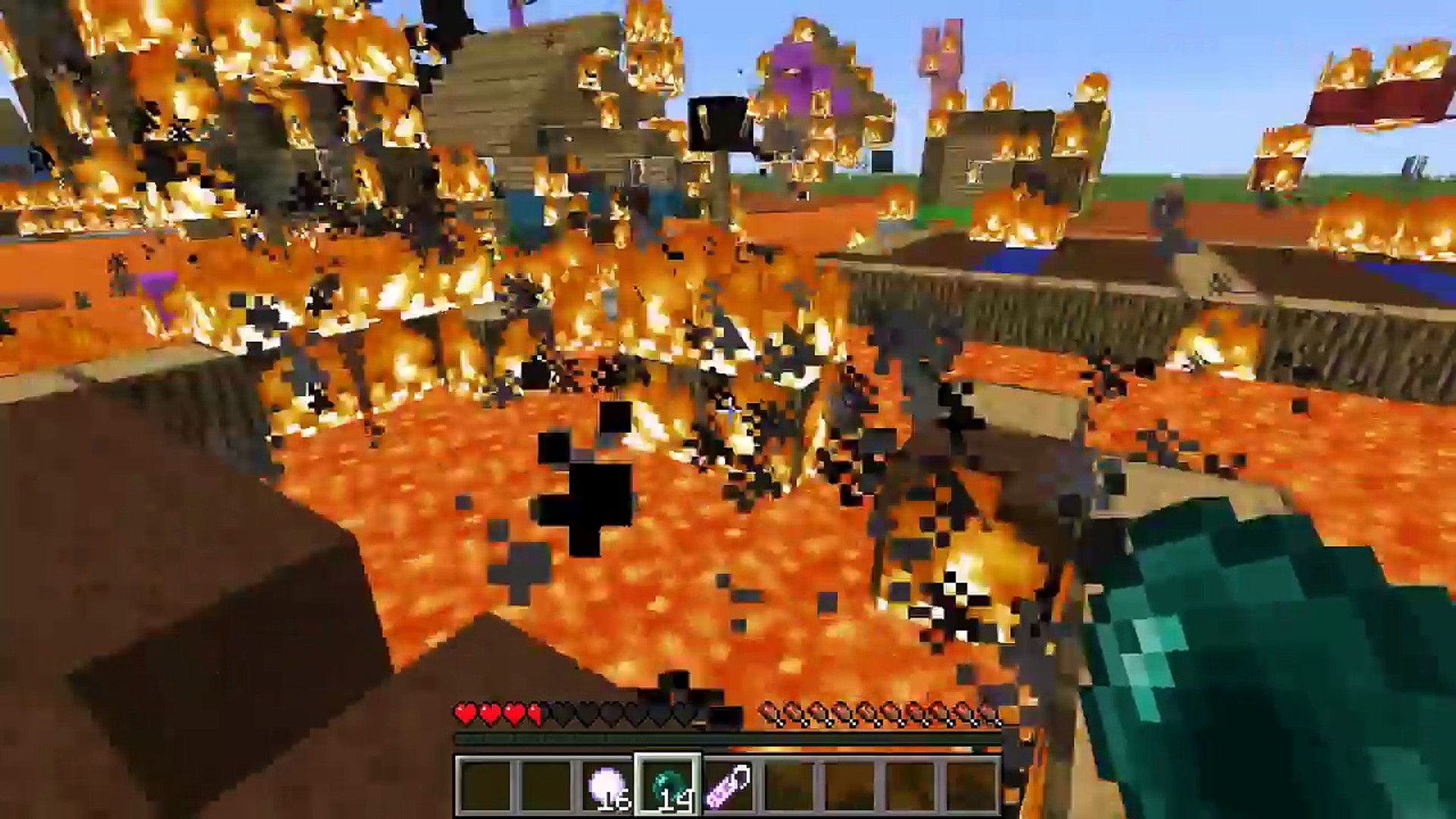 Pat And Jen Popularmmos Minecraft Burning Village Build To Survive Challenge Mini Game Video Dailymotion - roblox videos of pat and jen build to survive
