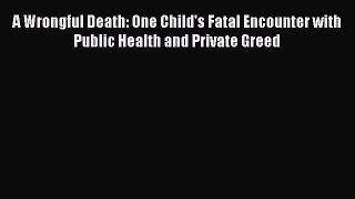 Read A Wrongful Death: One Child's Fatal Encounter with Public Health and Private Greed Ebook