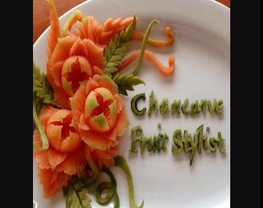 Chuncarve Chili Pepper Flowers-แกะสสักพริกและจัดจาน