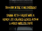 Sniper Sammi Shooting a .22 Caliber Rimfire Rifle at 20 Yards