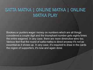 Satta Matka | Online matka | online matka play | Satta Matka online | matka tips | sattamatka.press