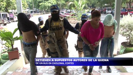 Detienen a supuestos autores de la quema de un bus en Choloma