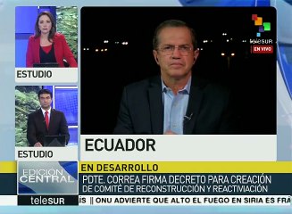 Ecuador agradece solidaridad internacional tras terremoto