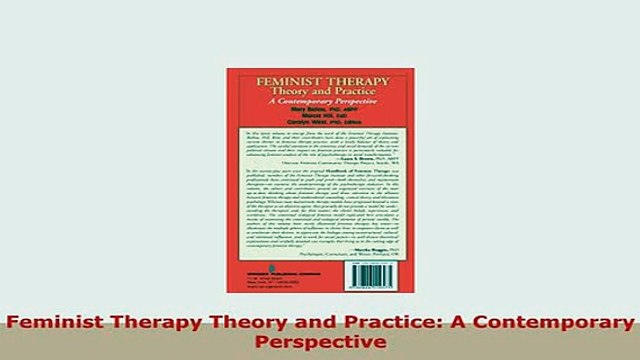 Download Feminist Therapy Theory and Practice A Contemporary Perspective Ebook