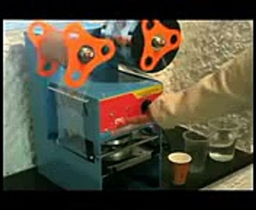 Máy ép miệng ly nhựa, ly giấy ET-A9, máy dán miệng ly trà sữa, bắp rang bơ tự động 6 triệu