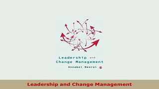 PDF  Leadership and Change Management Ebook