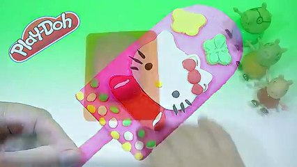 PLAY DOH HELLO KITTY FUN!! lean make ice cream popsicle peppa pig toys 2016
