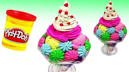 play doh ice cream cups - learn to make a nice cream cups for peppa pig toys family