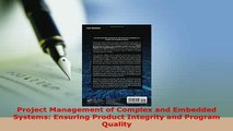 PDF  Project Management of Complex and Embedded Systems Ensuring Product Integrity and Program Free Books