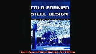 FAVORIT BOOK   ColdFormed Steel Design 3rd Edition  FREE BOOOK ONLINE
