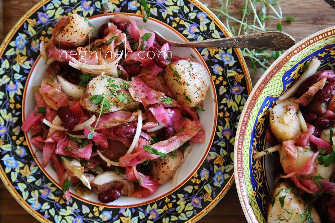 How to make Pickled Cabbage and Potato Salad - Armenian Cuisine - Heghineh Cooking Show