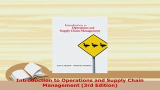 Download  Introduction to Operations and Supply Chain Management 3rd Edition Ebook