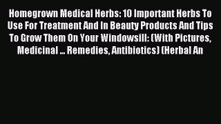 Read Homegrown Medical Herbs: 10 Important Herbs To Use For Treatment And In Beauty Products