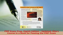 Download  PMP Exam Prep Eighth Edition  Updated Ritas Course in a Book for Passing the PMP Exam PDF Book Free