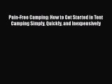 Download Pain-Free Camping: How to Get Started in Tent Camping Simply Quickly and Inexpensively