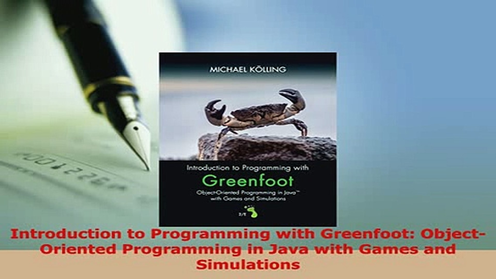 PDF  Introduction to Programming with Greenfoot ObjectOriented Programming in Java with Games  EBook