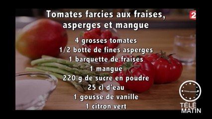 Gourmand - Tomates farcies aux fraises Label rouge, asperges et mangue - 2016/04/29