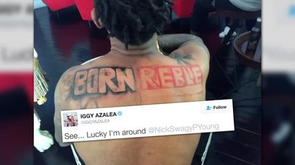 Iggy Azalea comparte la historia cuando salvó a Nick Young de hacerse un tatuaje con error ortográfico