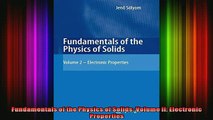 FREE PDF DOWNLOAD   Fundamentals of the Physics of Solids Volume II Electronic Properties  FREE BOOOK ONLINE