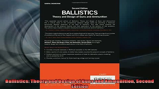 FAVORIT BOOK Ballistics Theory and Design of Guns and Ammunition Second Edition FREE BOOOK ONLINE