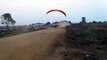 Dramatic footage of a motorised paraglider take-off going very wrong