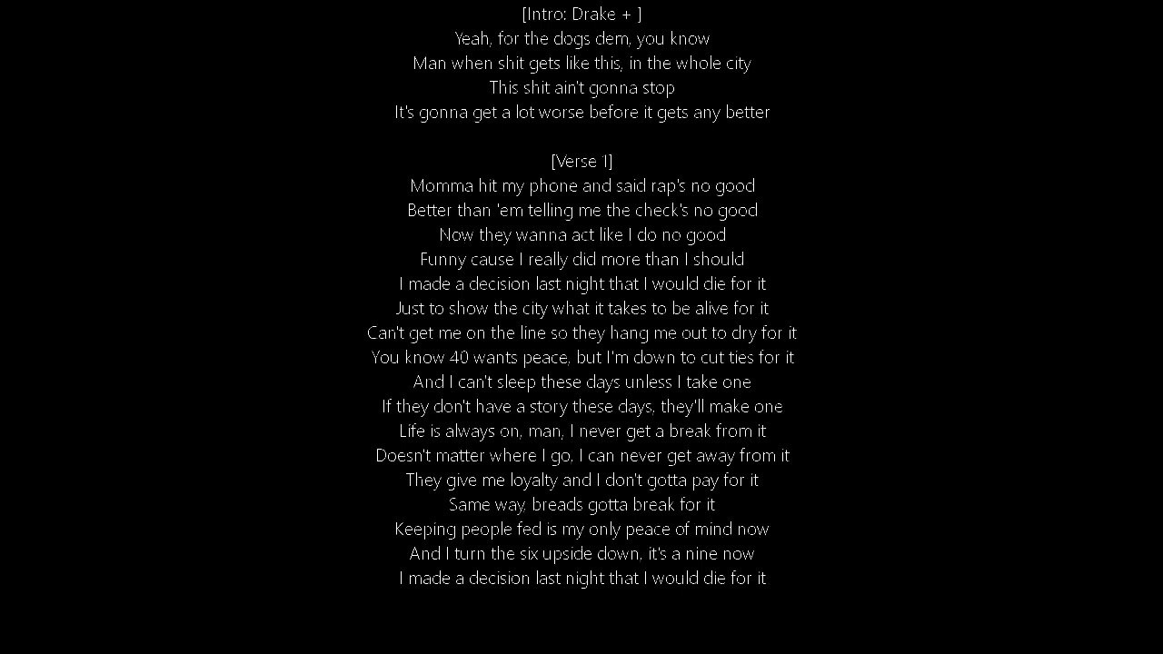 Drake - 9 (Lyrics Only)