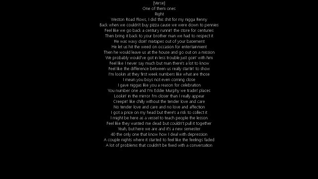 Drake - Weston Road Flows (Lyrics Only)