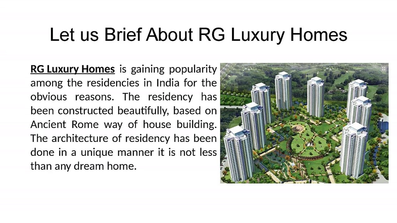 Get Flats and Apartments in RG Luxury Homes at Noida Extension Call 9250007877