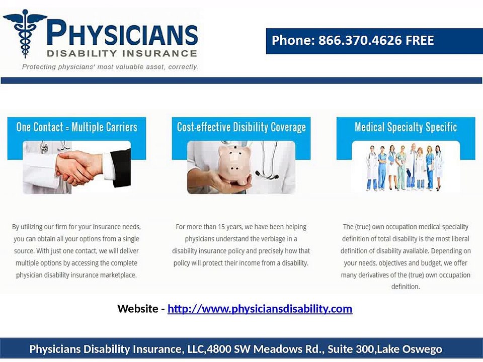 Physician disability insurance