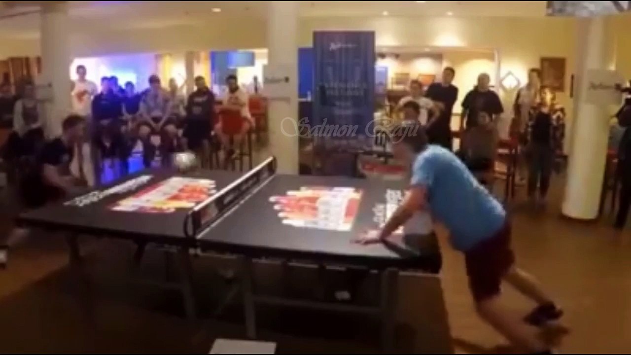 Amazing Guys Plays Table Football Game