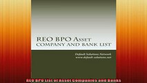 FREE PDF  REO BPO List of Asset Companies and Banks  FREE BOOOK ONLINE
