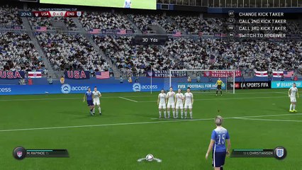 Freekick goal during a Womens International Tournament
