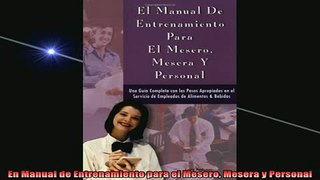 READ FREE Ebooks  En Manual de Entrenamiento para el Mesero Mesera y Personal Full Free