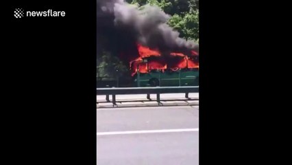 Coach fire kills eight and injures five